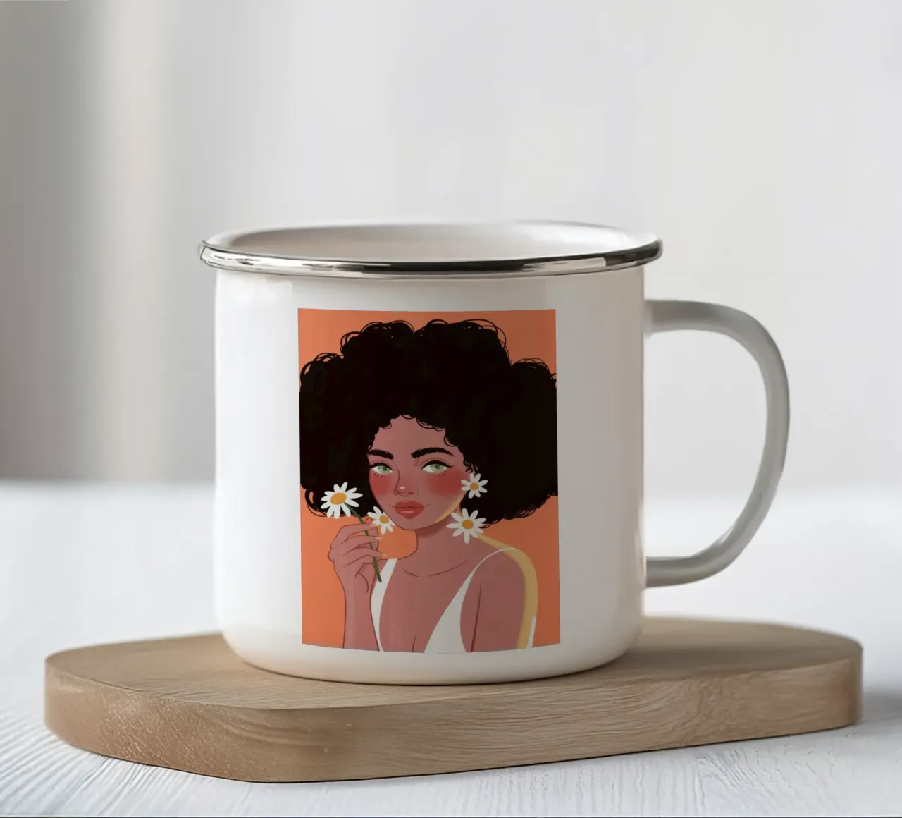 Riflesso Afro Daisy tazza in smalto da Color Oblivion