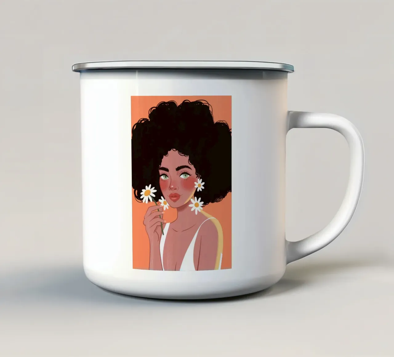 Riflesso Afro Daisy tazza in smalto da Color Oblivion