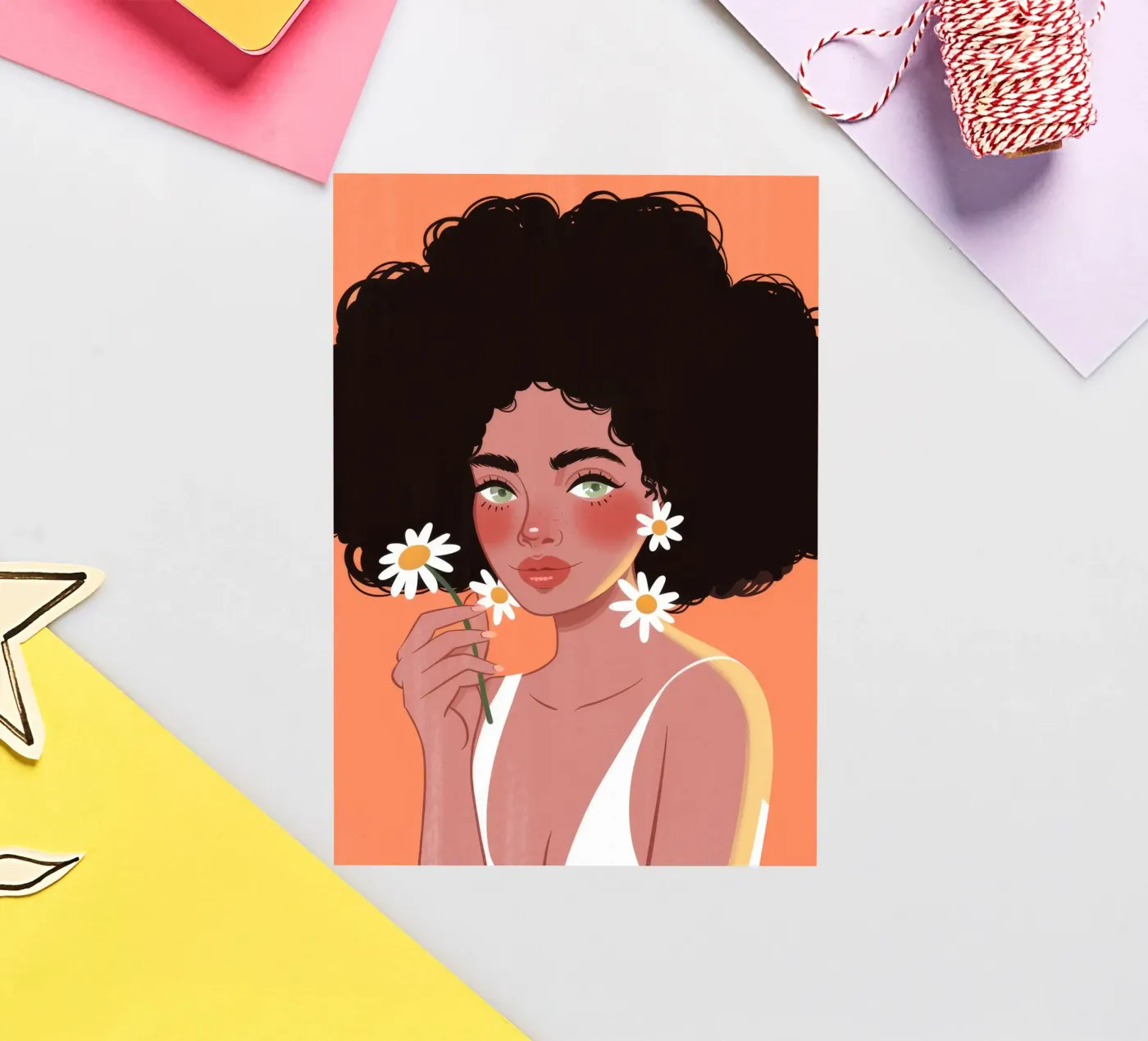 Afro Daisy Reflection sticker by Color Oblivion
