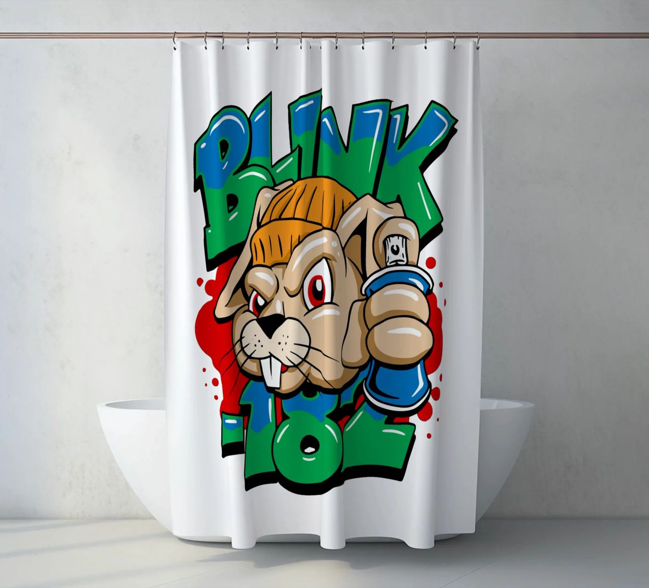 Blink-182 Graf Bunny Jugend Duschvorhang von DuncanBennett shop