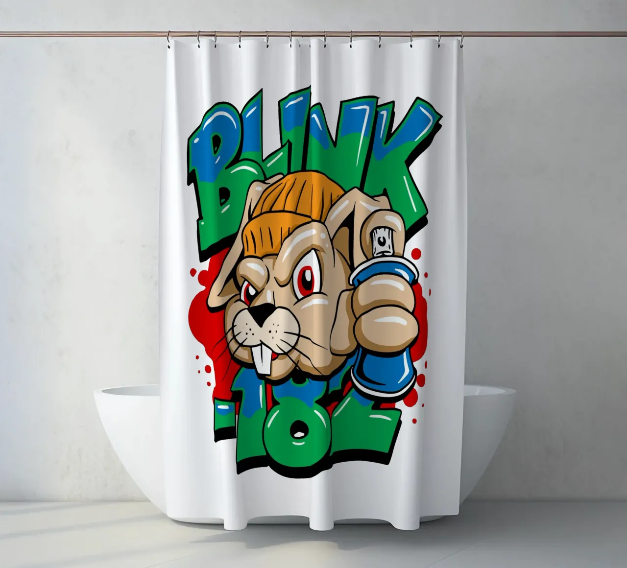 Blink-182 Graf Bunny Juvenil cortina de baño de DuncanBennett shop
