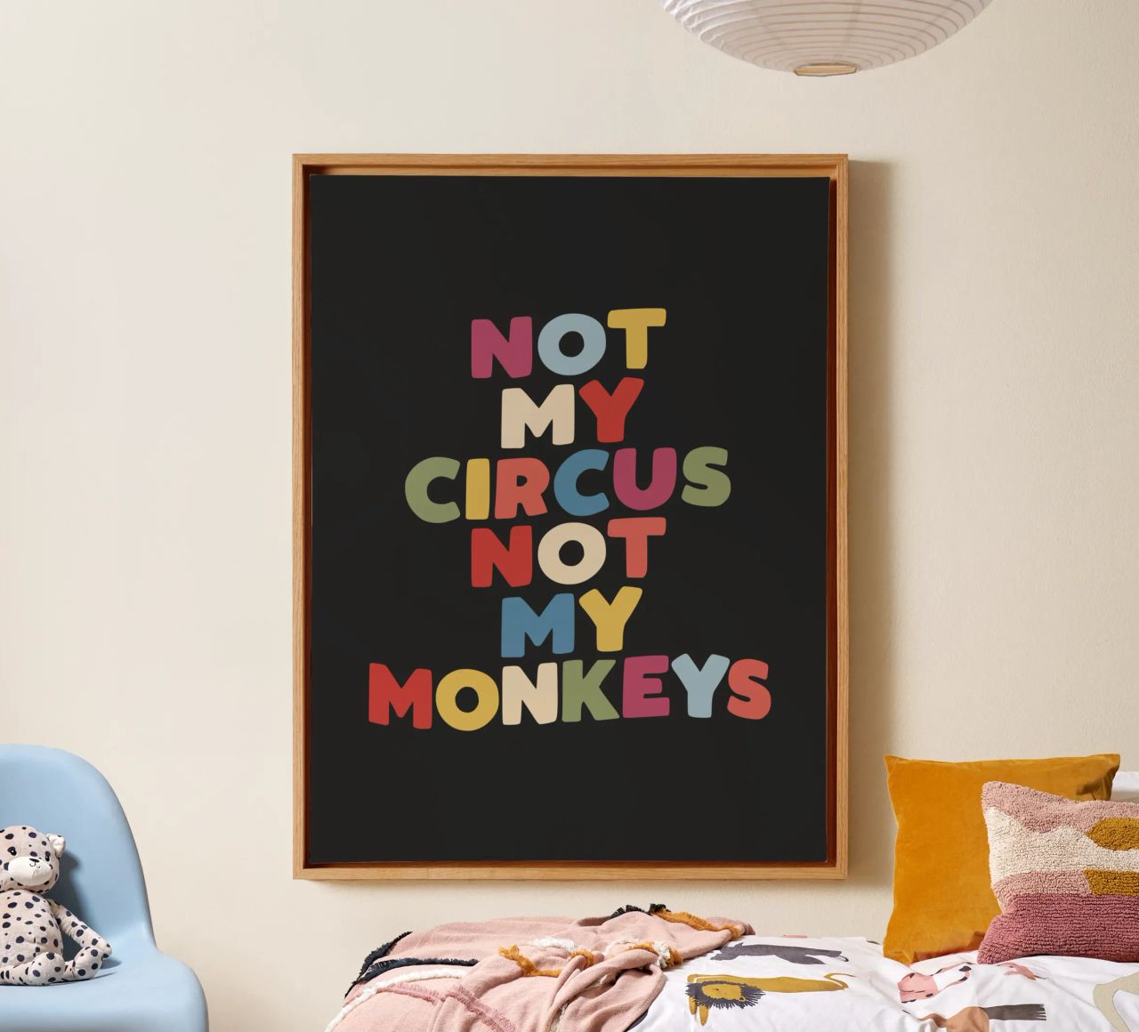 Not My Circus Not My Monkeys Sarcastic Typography Print canvas by THE MOTIVATED TYPE