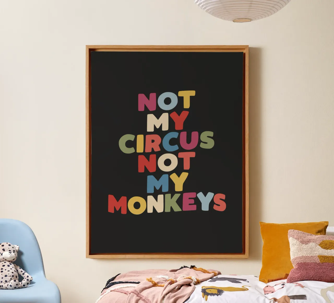 Nicht mein Zirkus nicht meine Affen sarkastische Typografie drucken Leinwand von THE MOTIVATED TYPE
