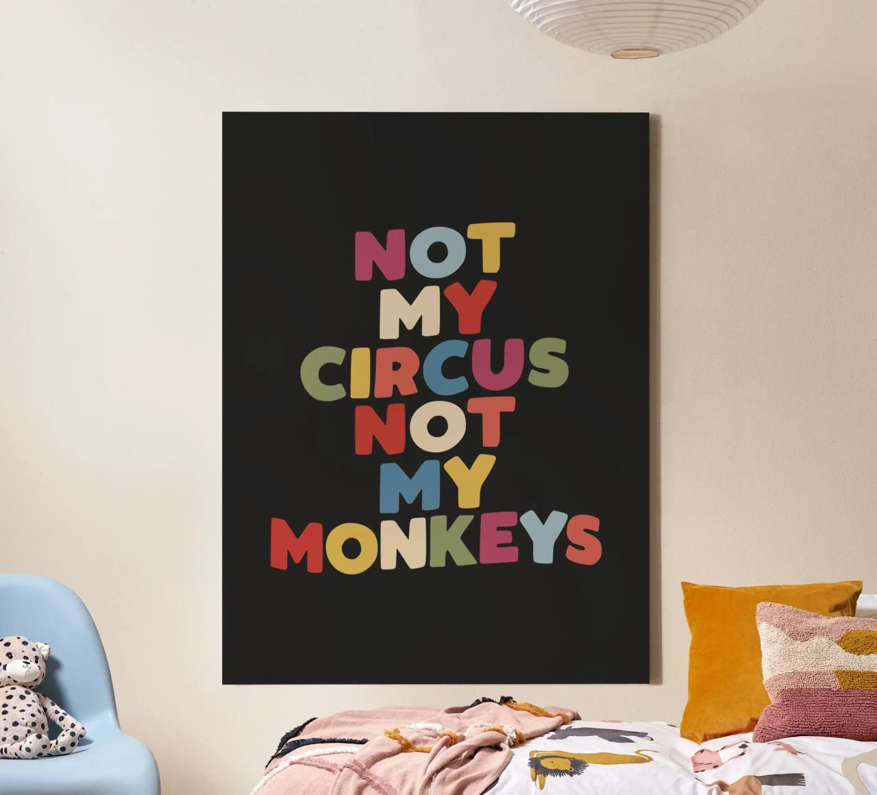 Not My Circus Not My Monkeys Sarcastic Typography Print canvas by THE MOTIVATED TYPE