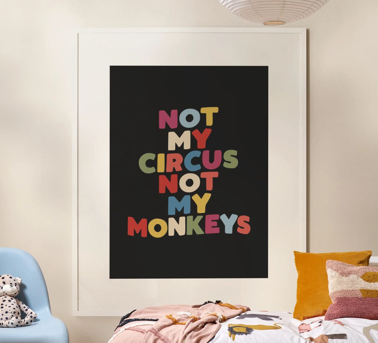 Nicht mein Zirkus nicht meine Affen sarkastische Typografie drucken Poster von THE MOTIVATED TYPE