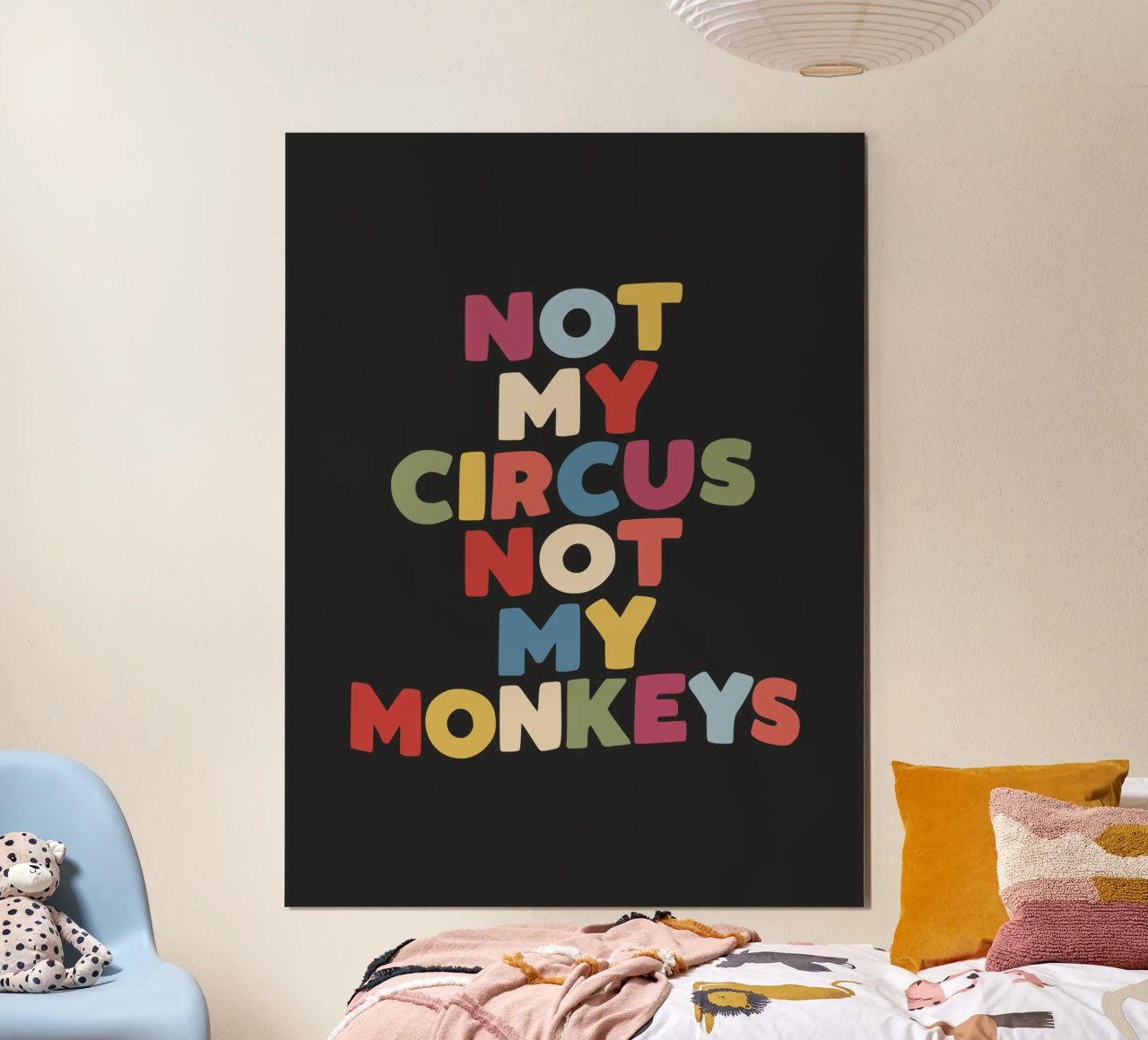 Nicht mein Zirkus nicht meine Affen sarkastische Typografie drucken Poster von THE MOTIVATED TYPE