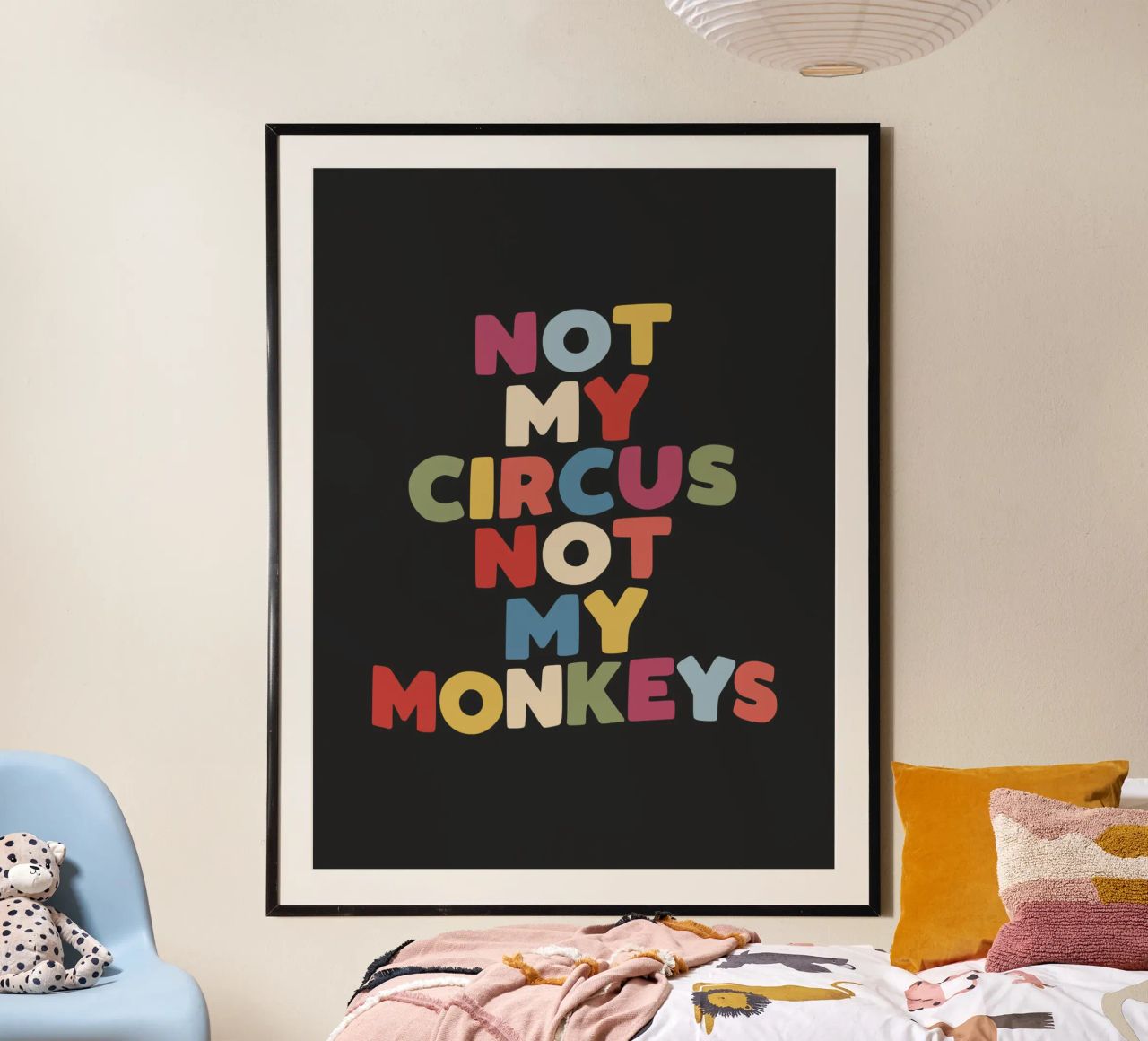 Nicht mein Zirkus nicht meine Affen sarkastische Typografie drucken Poster von THE MOTIVATED TYPE