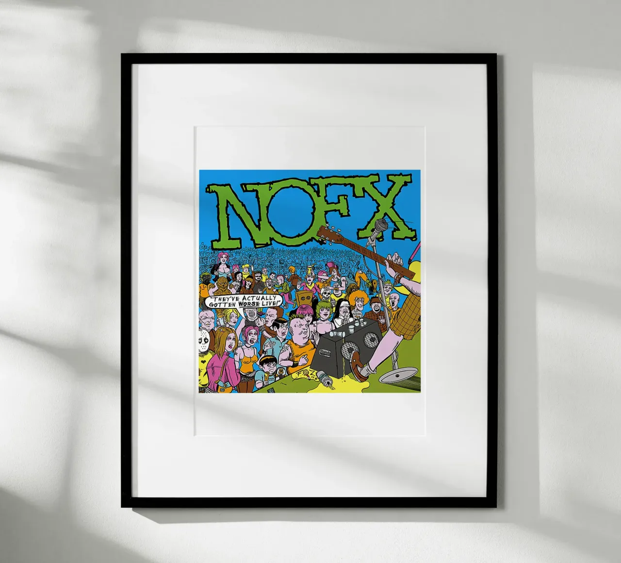 Sono peggiorati dal vivo! di NOFX poster con telaio in legno da DuncanBennett shop