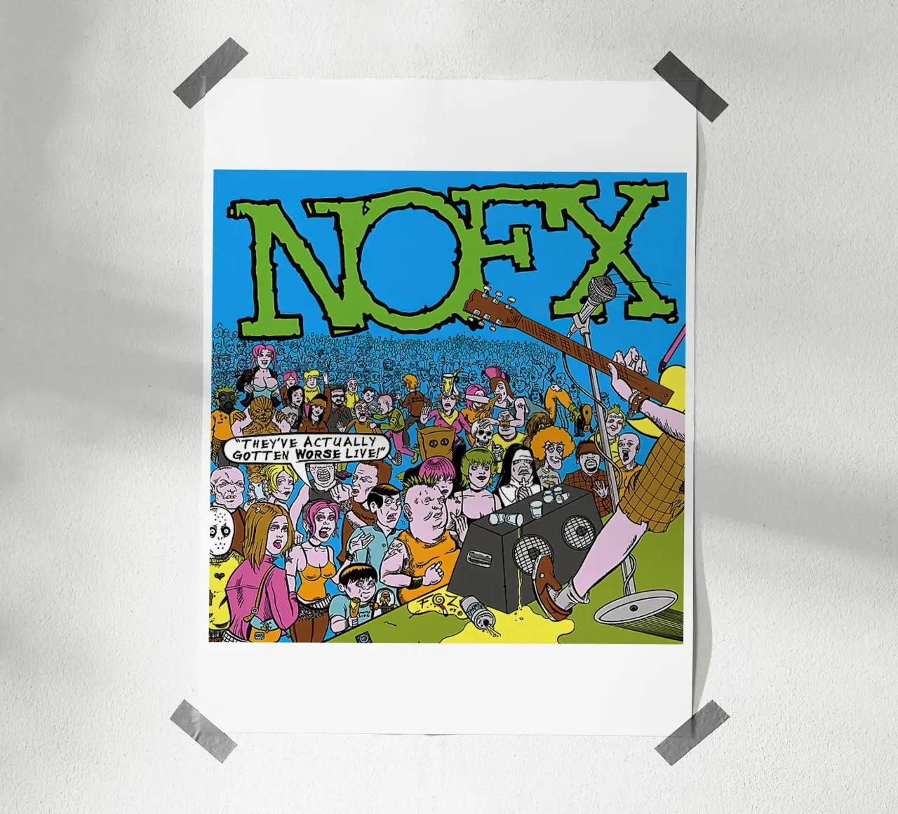 Sono peggiorati dal vivo! di NOFX poster con telaio in legno da DuncanBennett shop