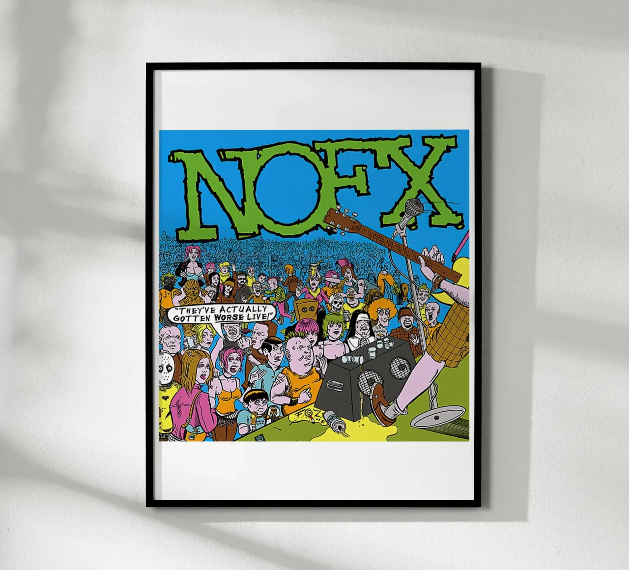 Sono peggiorati dal vivo! di NOFX poster con telaio in legno da DuncanBennett shop