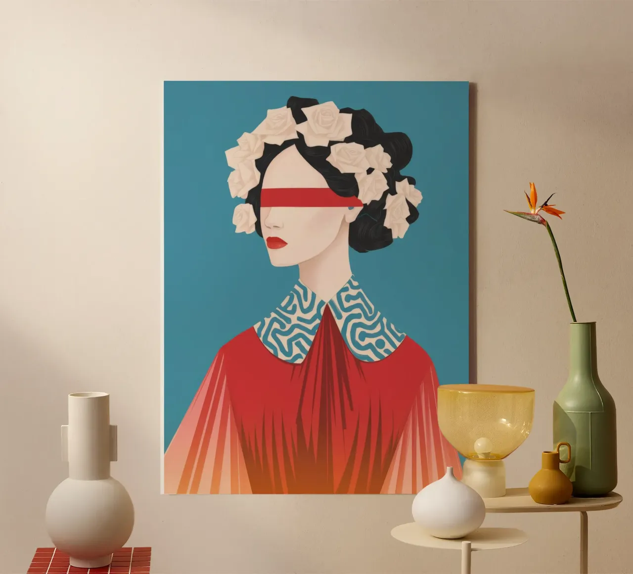 Geblinddoekte Florale Elegantie canvas met Baklijst van Color Oblivion