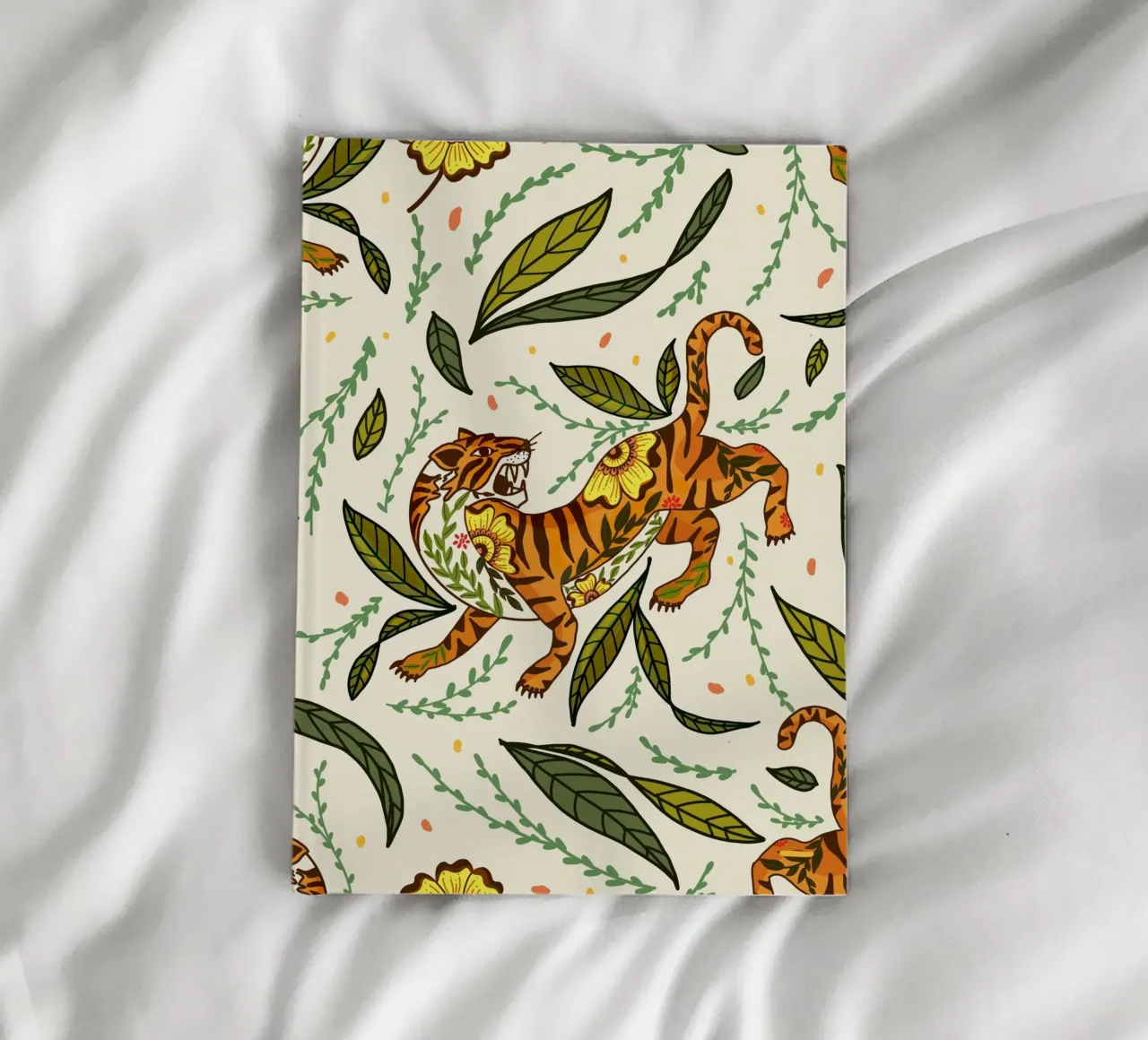 Retro Tiger Roar notebook by Mitalim Designs