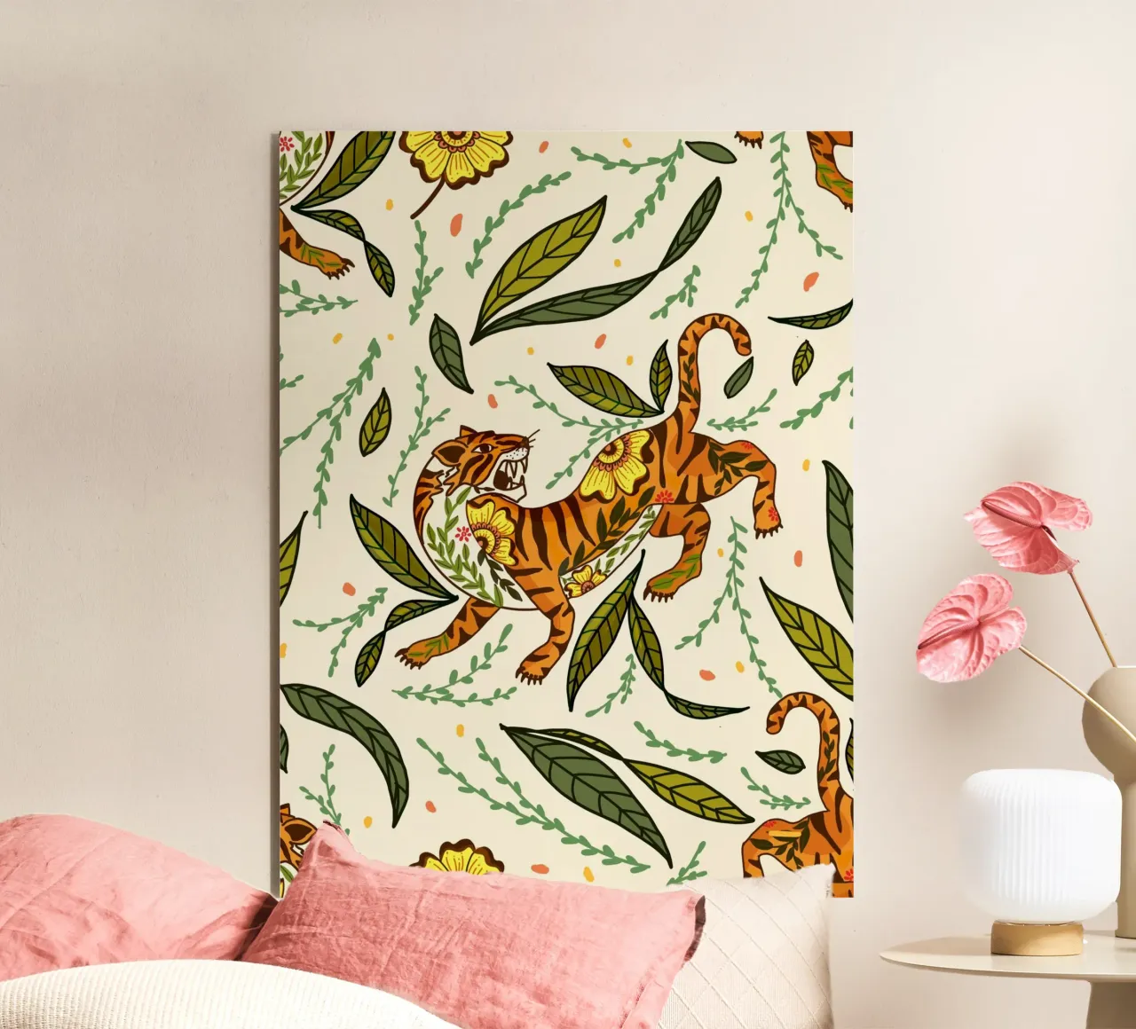 Retro Tiger Roar Alu-Dibond von Mitalim Designs