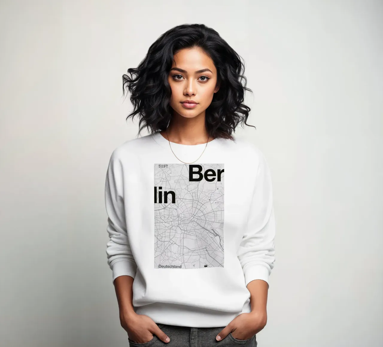 Berlin Minimalist Map felpa da Florent Bodart