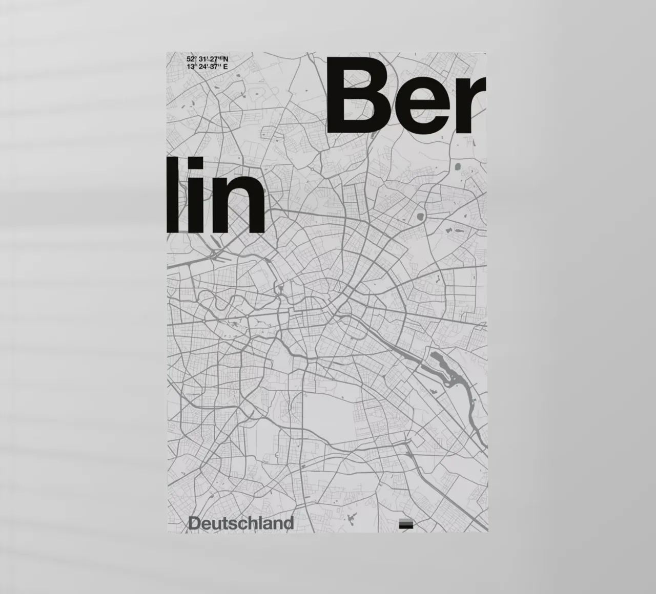 Berlin Minimalist Map pellicola backlit da Florent Bodart