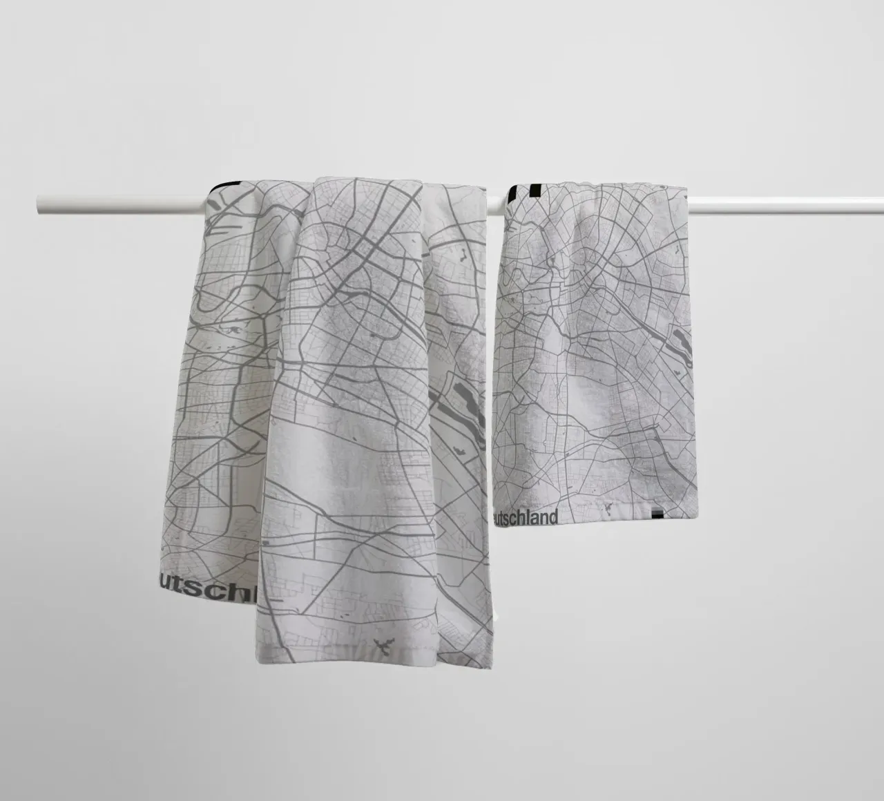 Berlin Minimalist Map asciugamano da bagno da Florent Bodart