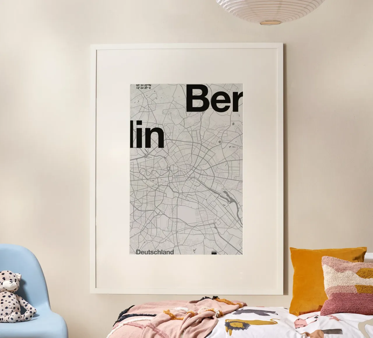Berlin Minimalist Map carta hahnemühle da Florent Bodart