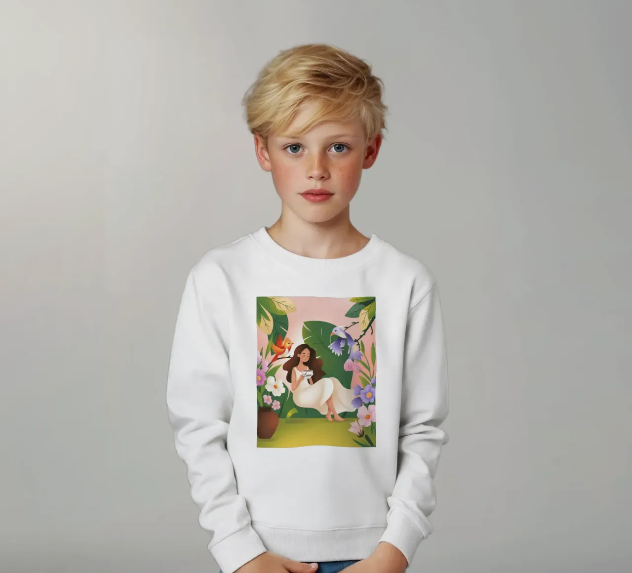 Nature's Tranquil Reading kids sweatshirt by Color Oblivion
