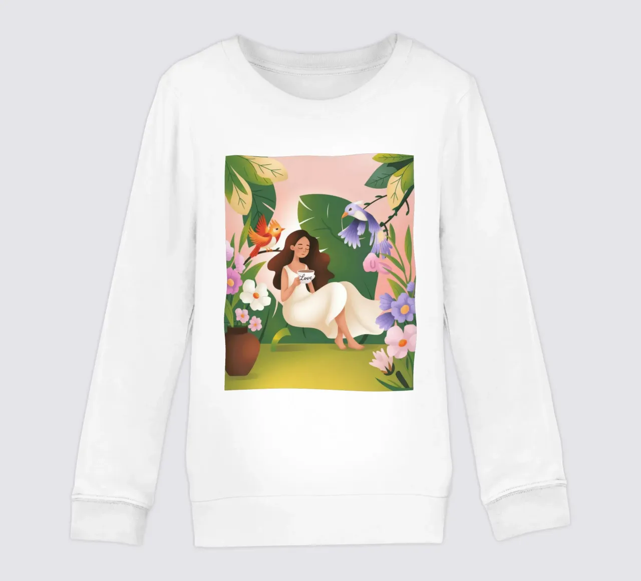 Nature's Tranquil Reading kids sweatshirt by Color Oblivion