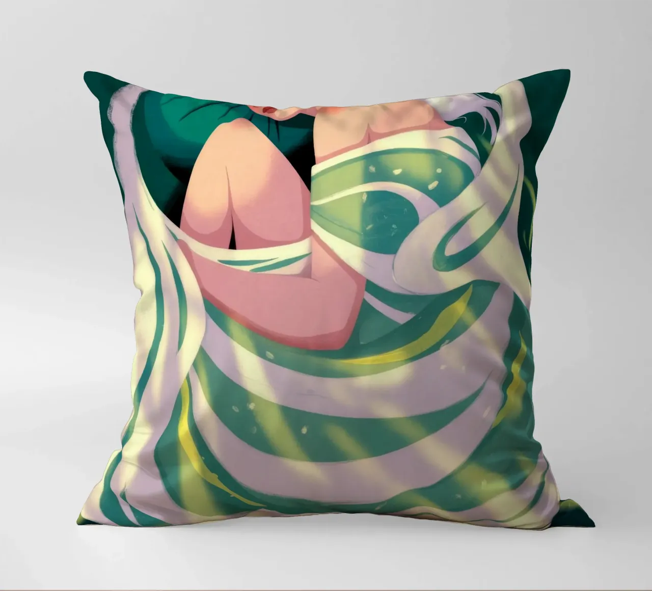 Ethereal Flowing Grace decorative cushion by Color Oblivion