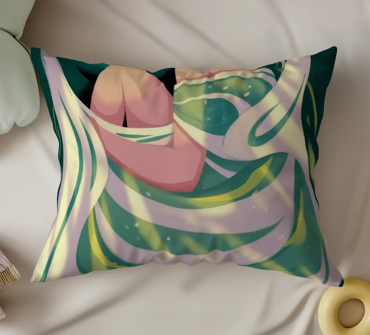 Ethereal Flowing Grace decorative cushion by Color Oblivion