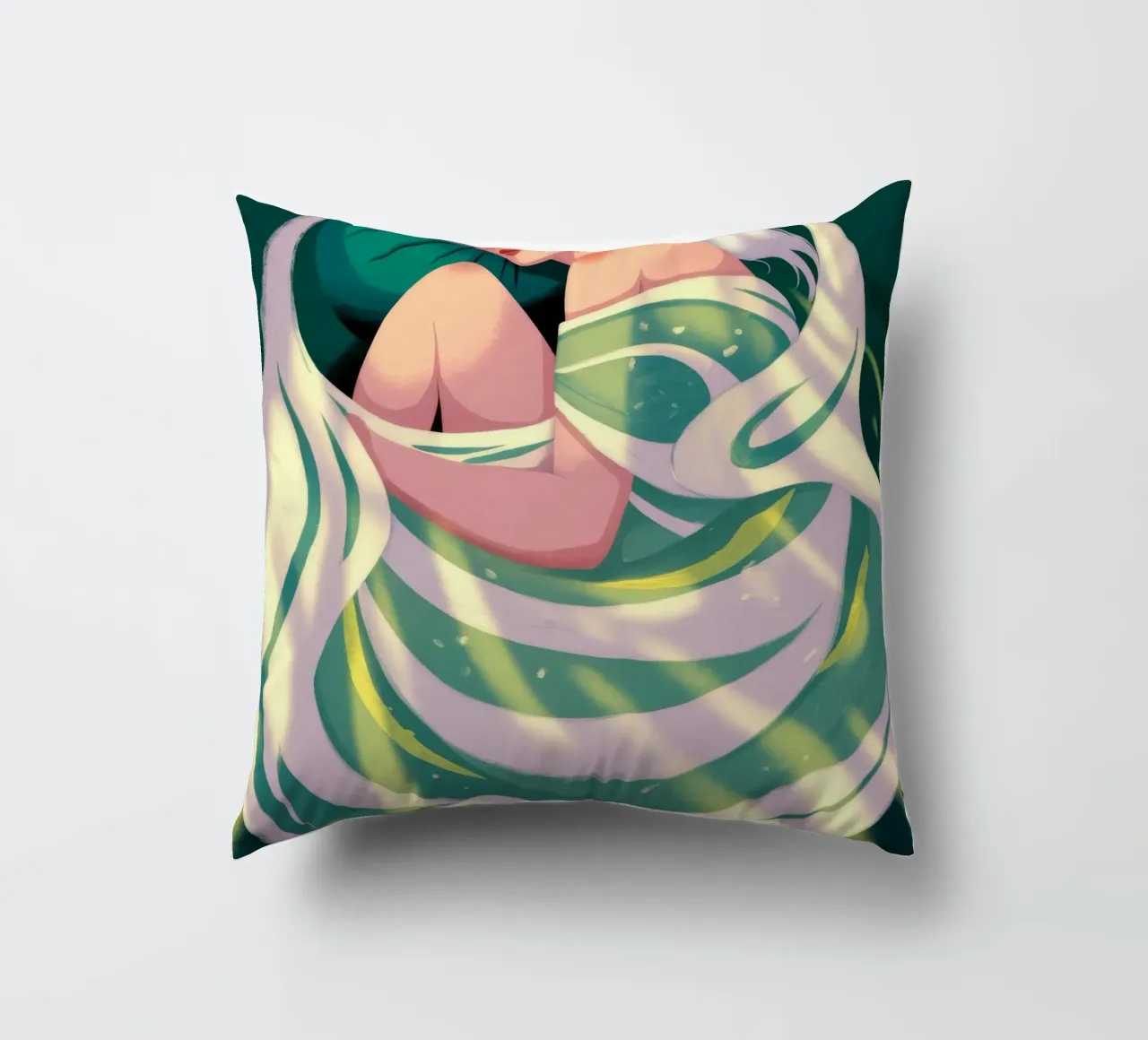 Ethereal Flowing Grace decorative cushion by Color Oblivion