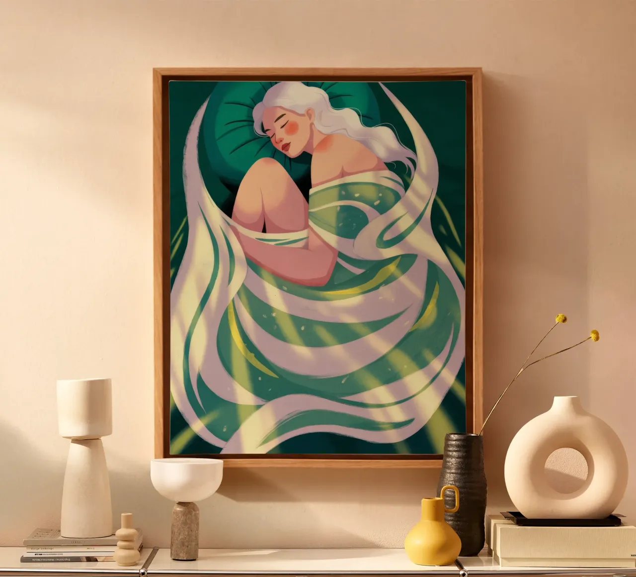 Etherisch Stromende Genade canvas met Baklijst van Color Oblivion