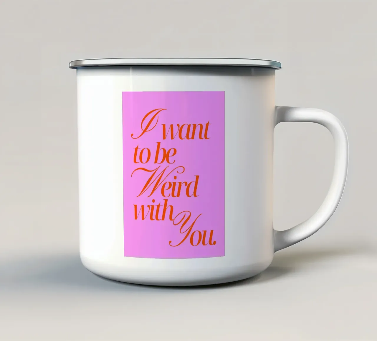I want to be weird with you mug en émail de Ohkimiko