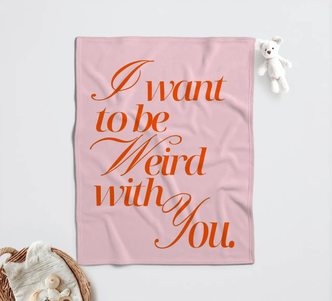 I want to be weird with you fleece blanket by Ohkimiko