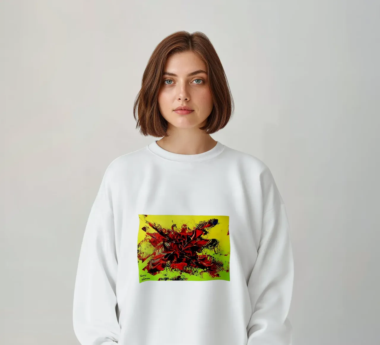 MESSAGE FROM THE HEART 4. Sweatshirt von Thierry Vobmann Abstract painting