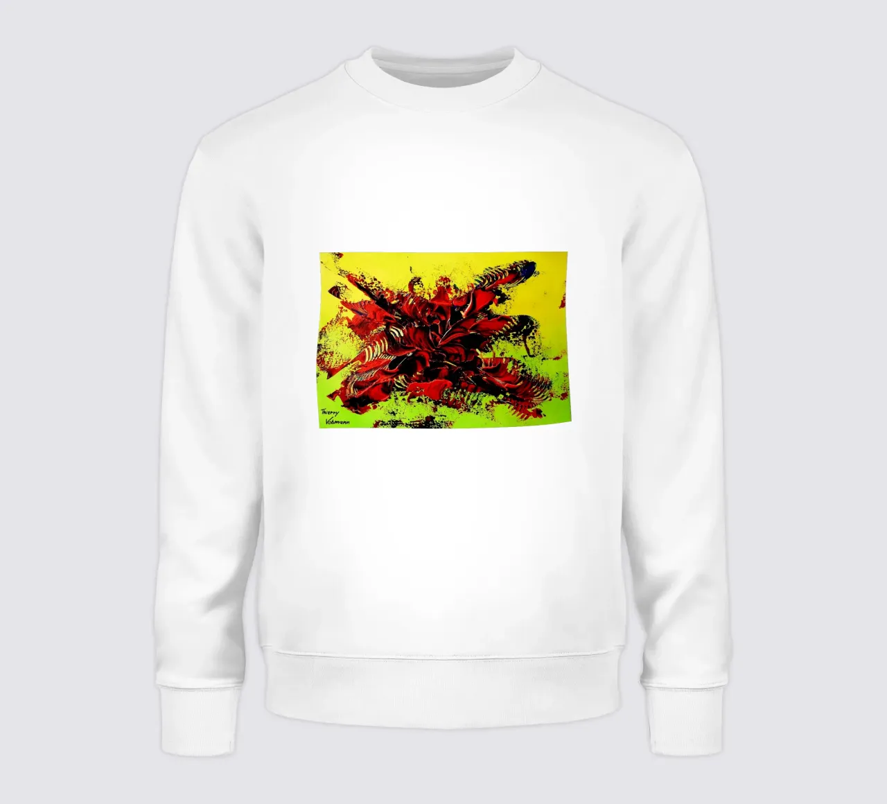 MESSAGE FROM THE HEART 4. Sweatshirt von Thierry Vobmann Abstract painting