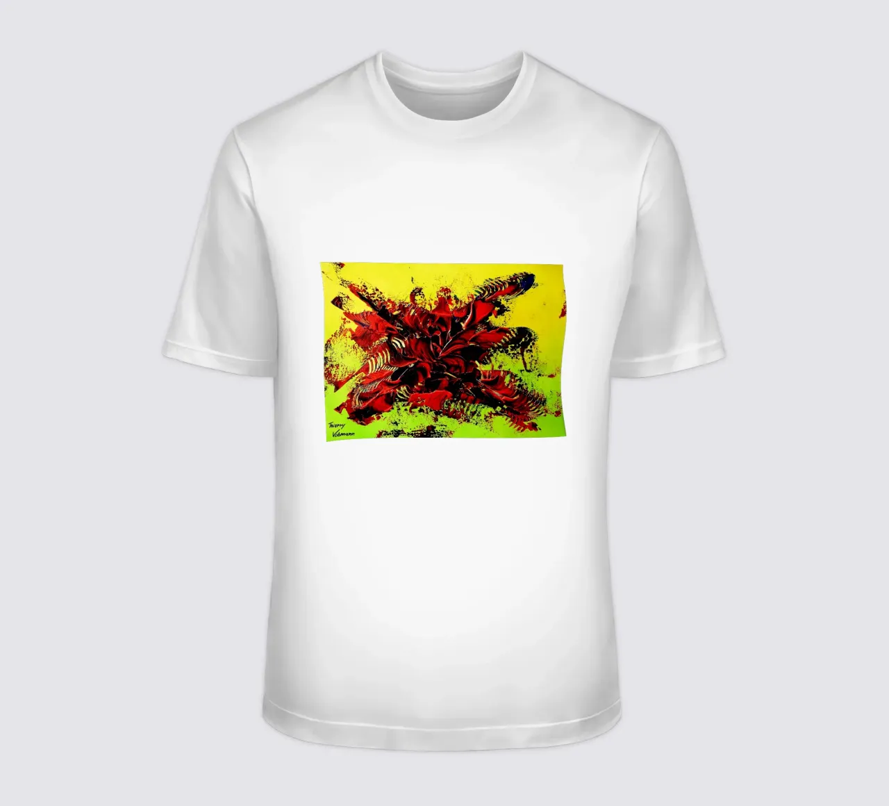 MESSAGE FROM THE HEART 4. t-shirt da Thierry Vobmann Abstract painting