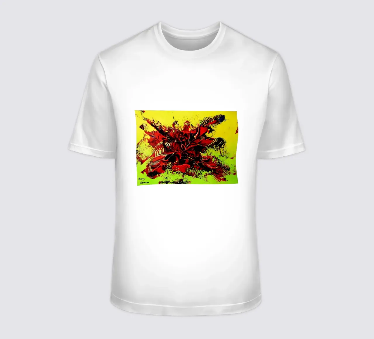 MESSAGE FROM THE HEART 4. T-Shirt von Thierry Vobmann Abstract painting