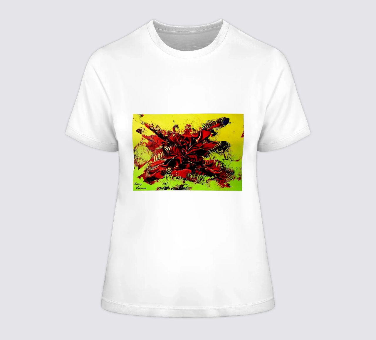 MESSAGE FROM THE HEART 4. t-shirt da donna da Thierry Vobmann Abstract painting