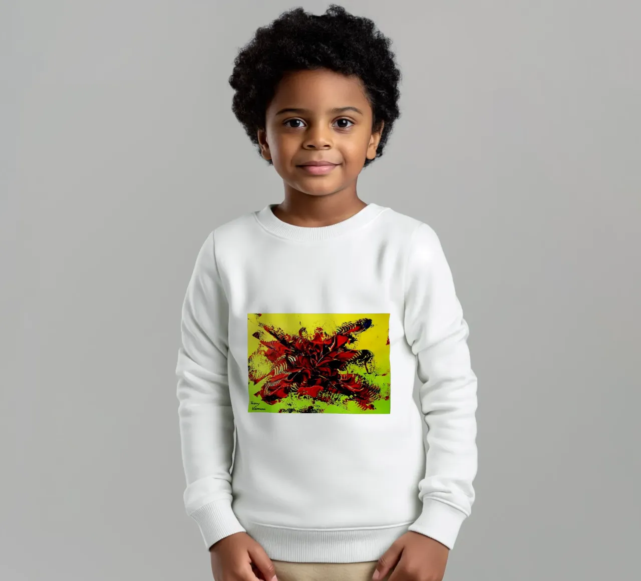 MESSAGE FROM THE HEART 4. Kinder Sweatshirt von Thierry Vobmann Abstract painting
