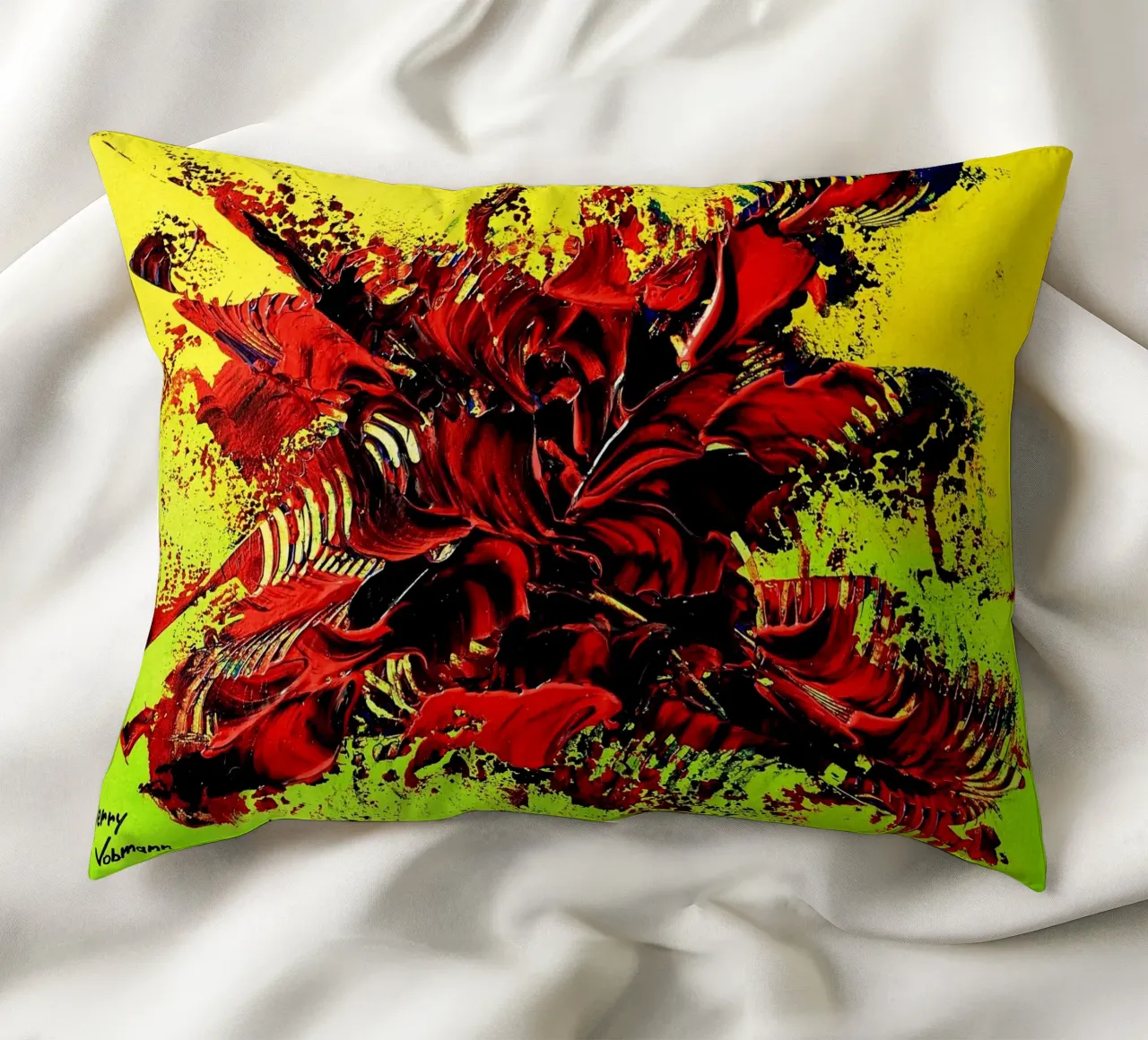MESSAGE FROM THE HEART 4. cuscino da Thierry Vobmann Abstract painting