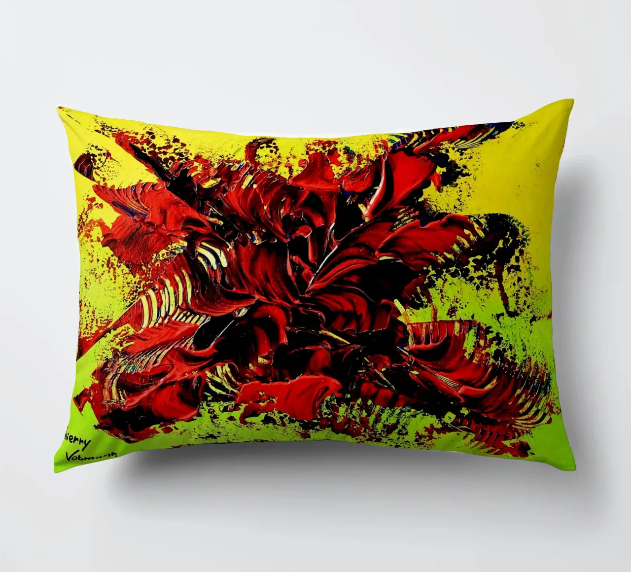 MESSAGE FROM THE HEART 4. cuscino da Thierry Vobmann Abstract painting