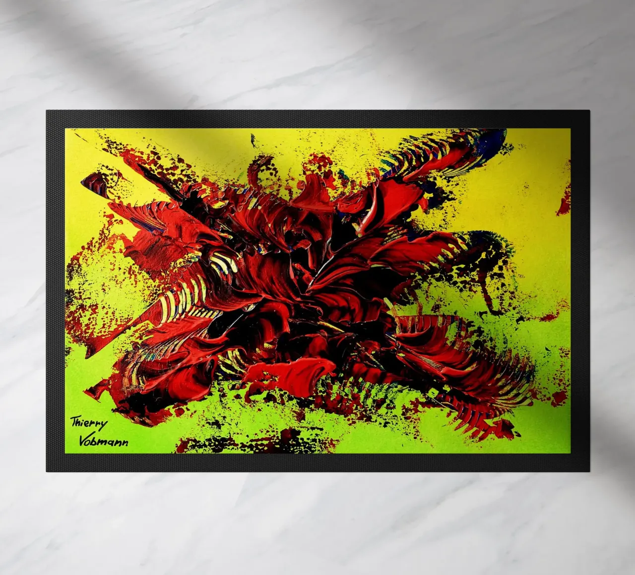 MESSAGE FROM THE HEART 4. Fußmatte von Thierry Vobmann Abstract painting