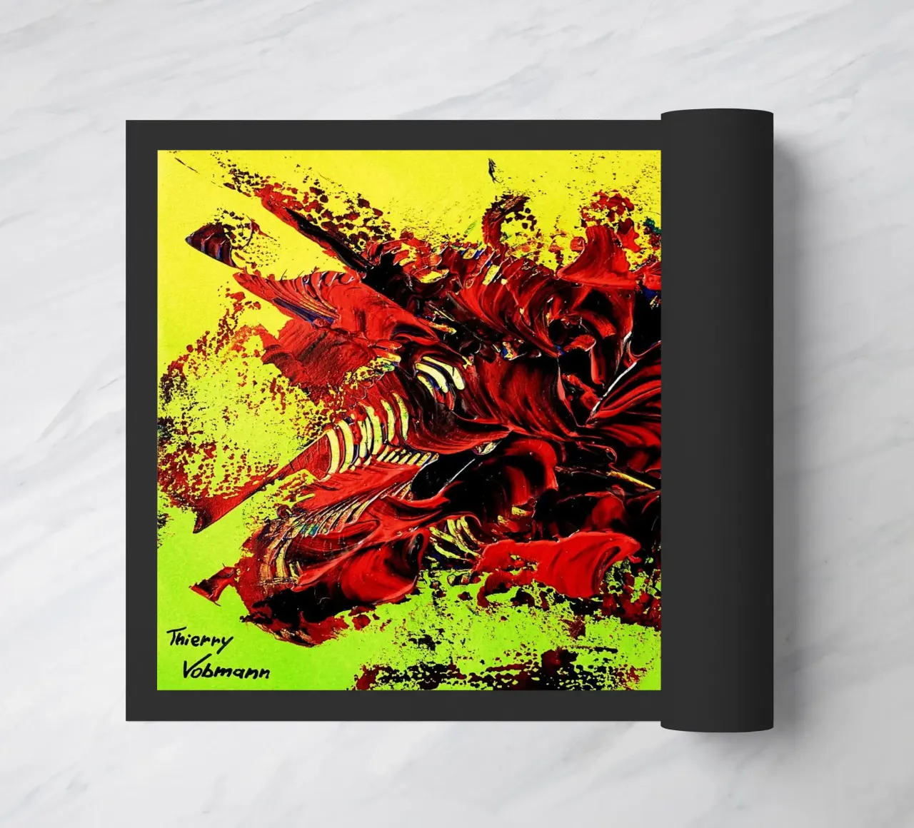 MESSAGE FROM THE HEART 4. paillasson de Thierry Vobmann Abstract painting