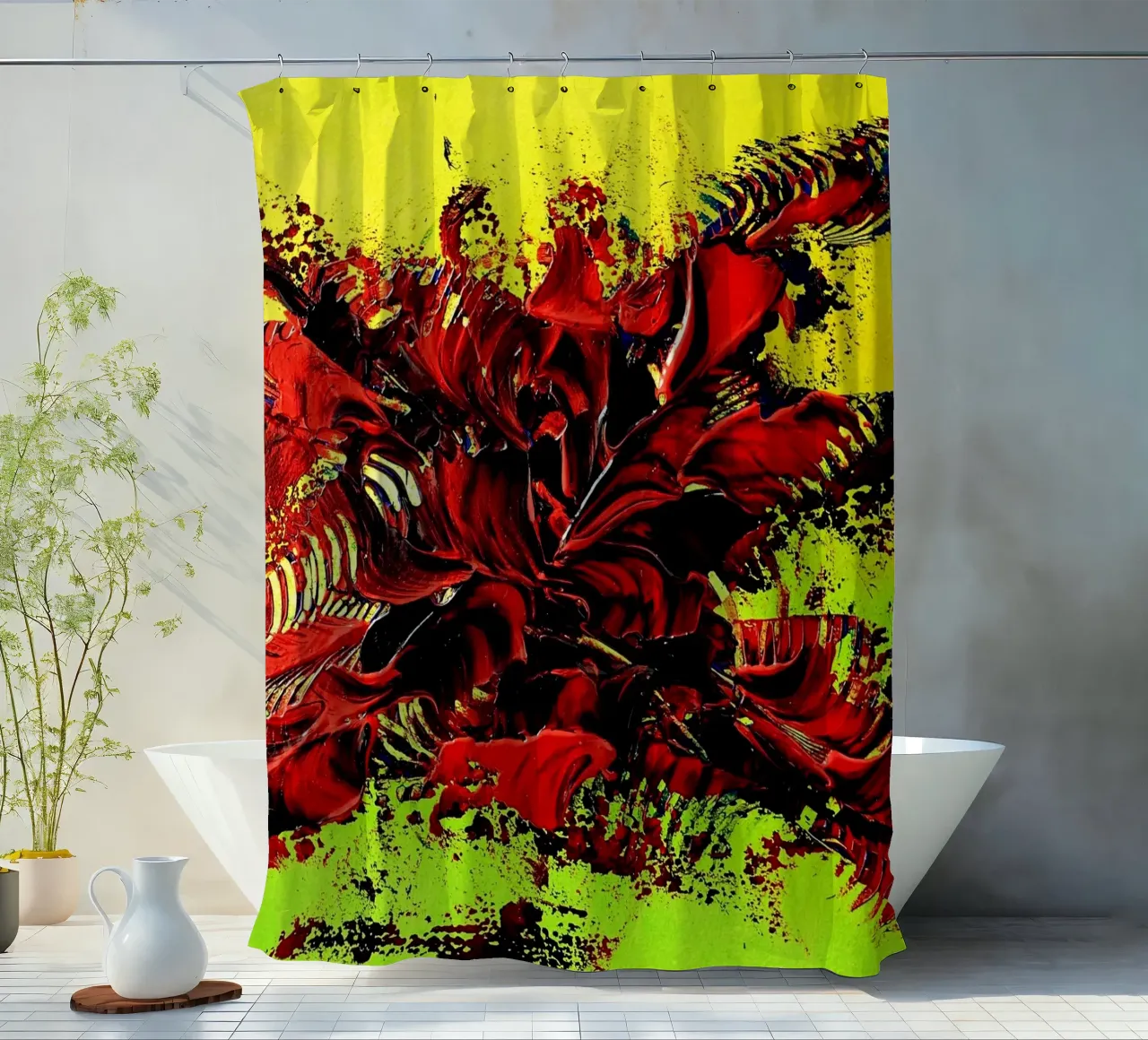 MESSAGE FROM THE HEART 4. Duschvorhang von Thierry Vobmann Abstract painting