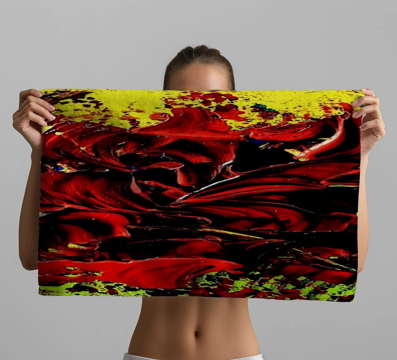 MESSAGE FROM THE HEART 4. badhanddoek van Thierry Vobmann Abstract painting