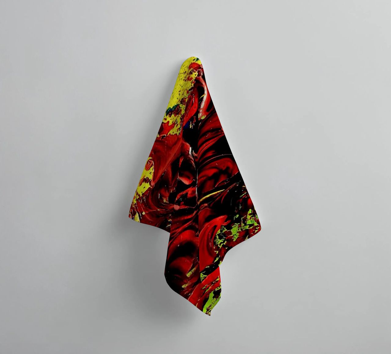 MESSAGE FROM THE HEART 4. badhanddoek van Thierry Vobmann Abstract painting