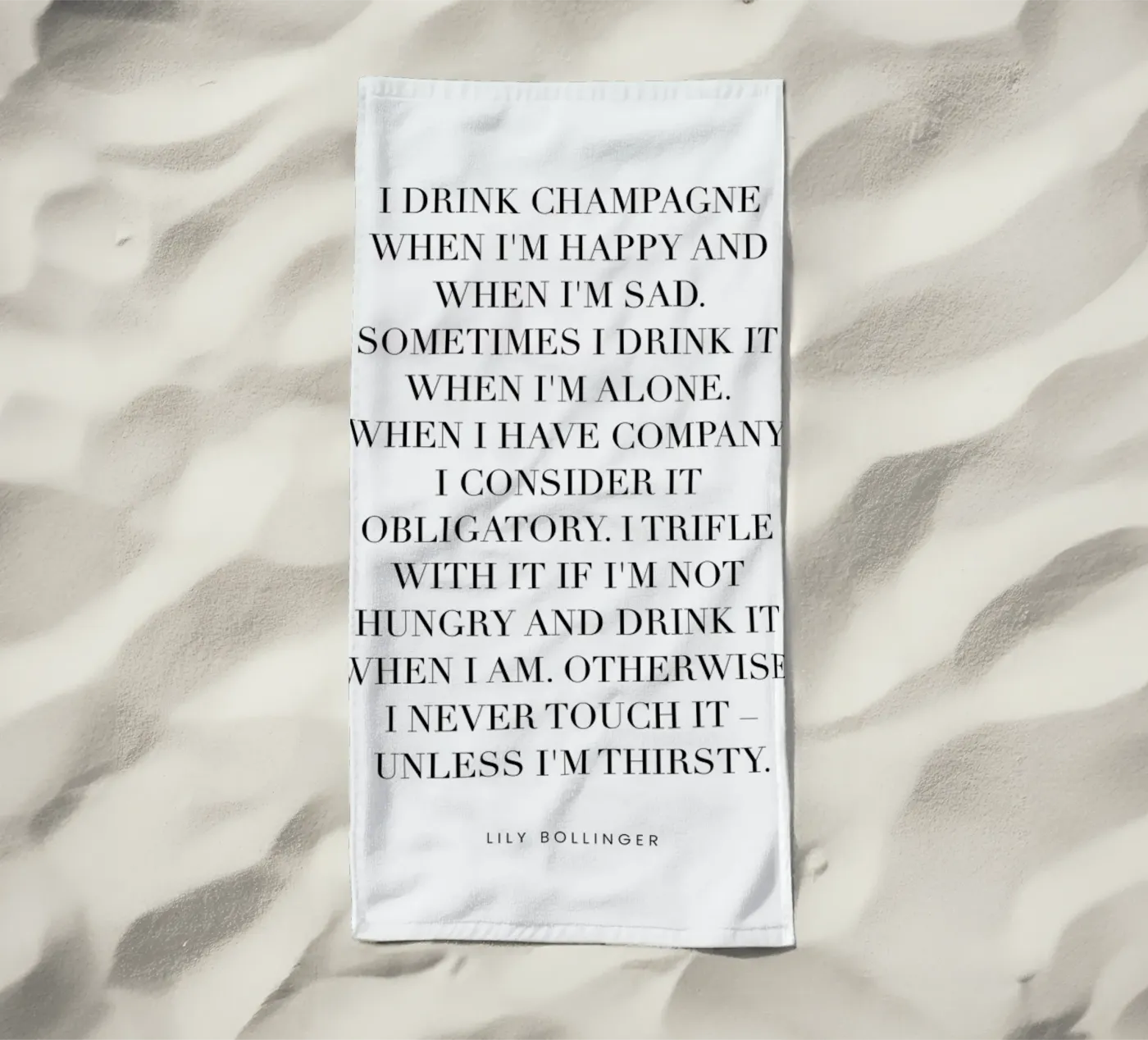 Champagne telo mare da typed