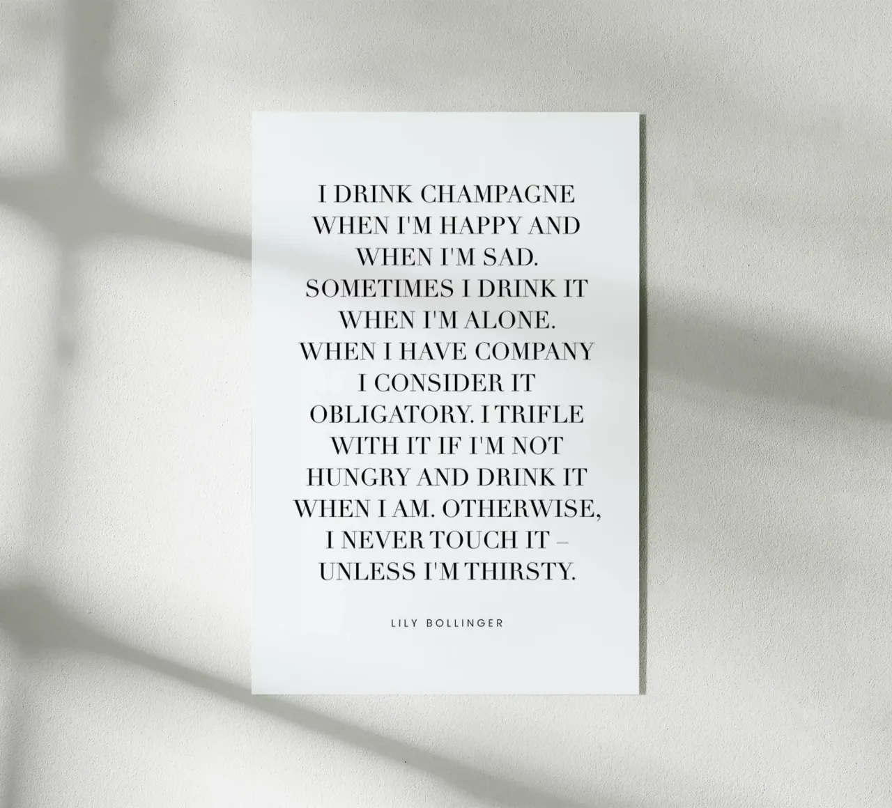 Champagne plexiglass da typed