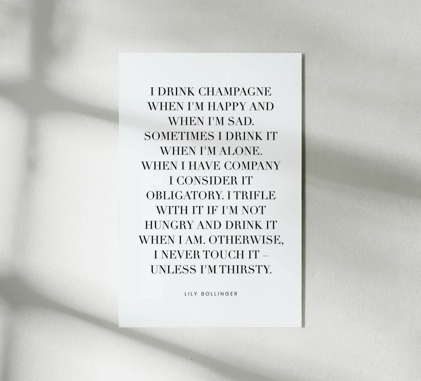 Champagne plexiglass da typed