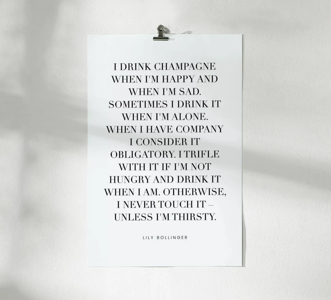 Champagne poster da typed