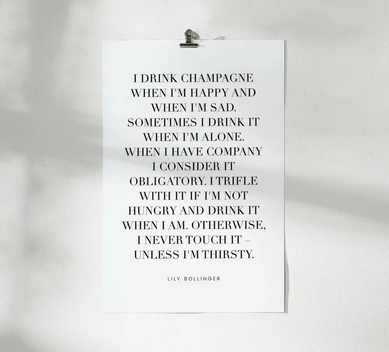 Champagne poster da typed