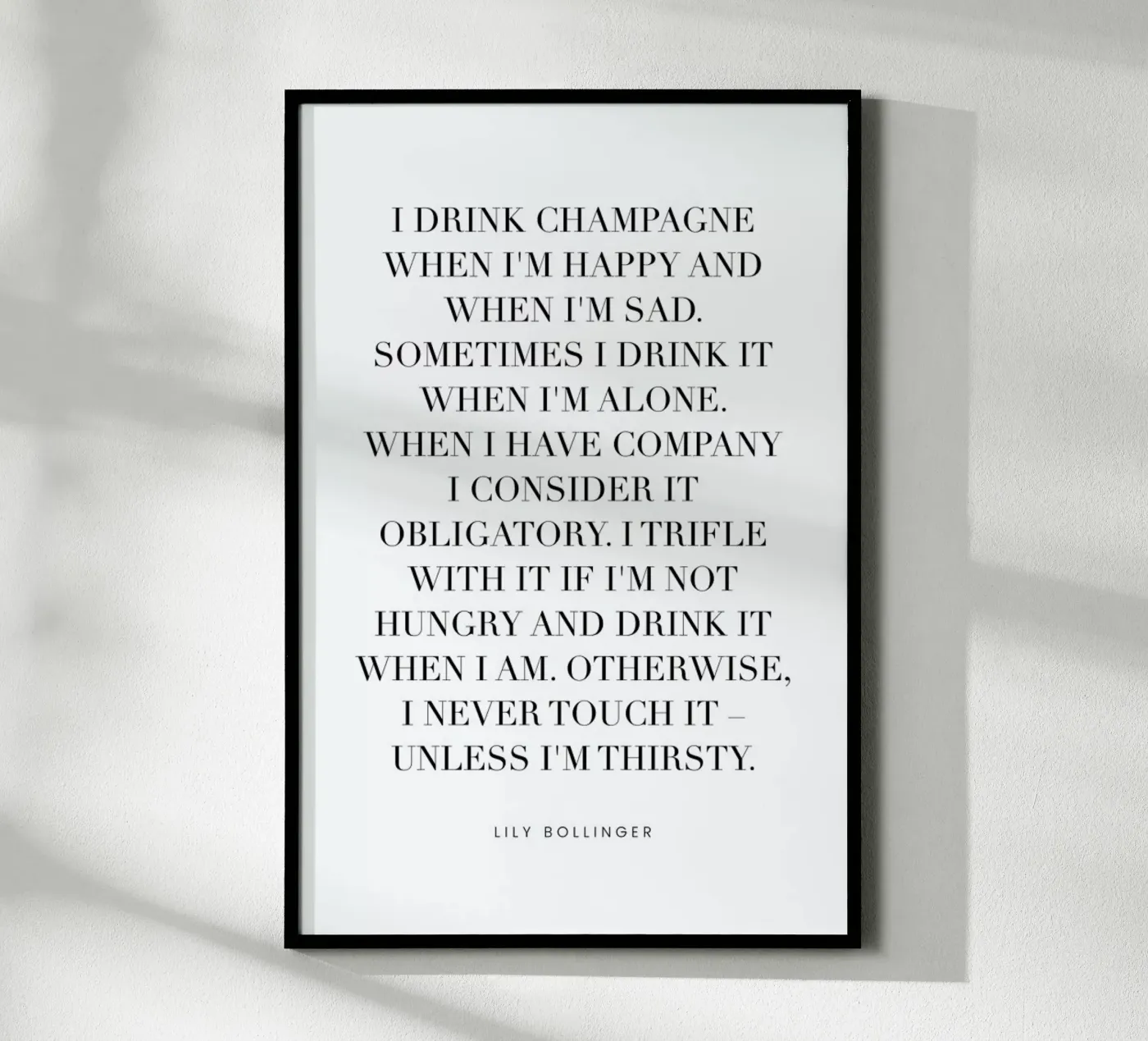 Champagne poster da typed