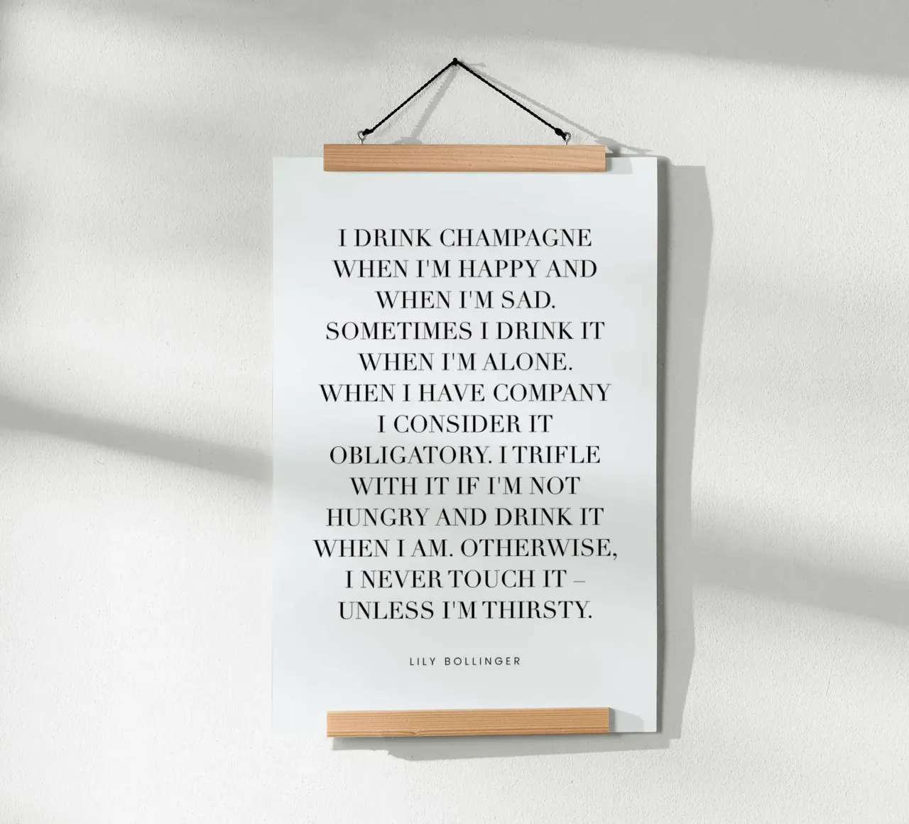 Champagne poster con telaio in plastica da typed