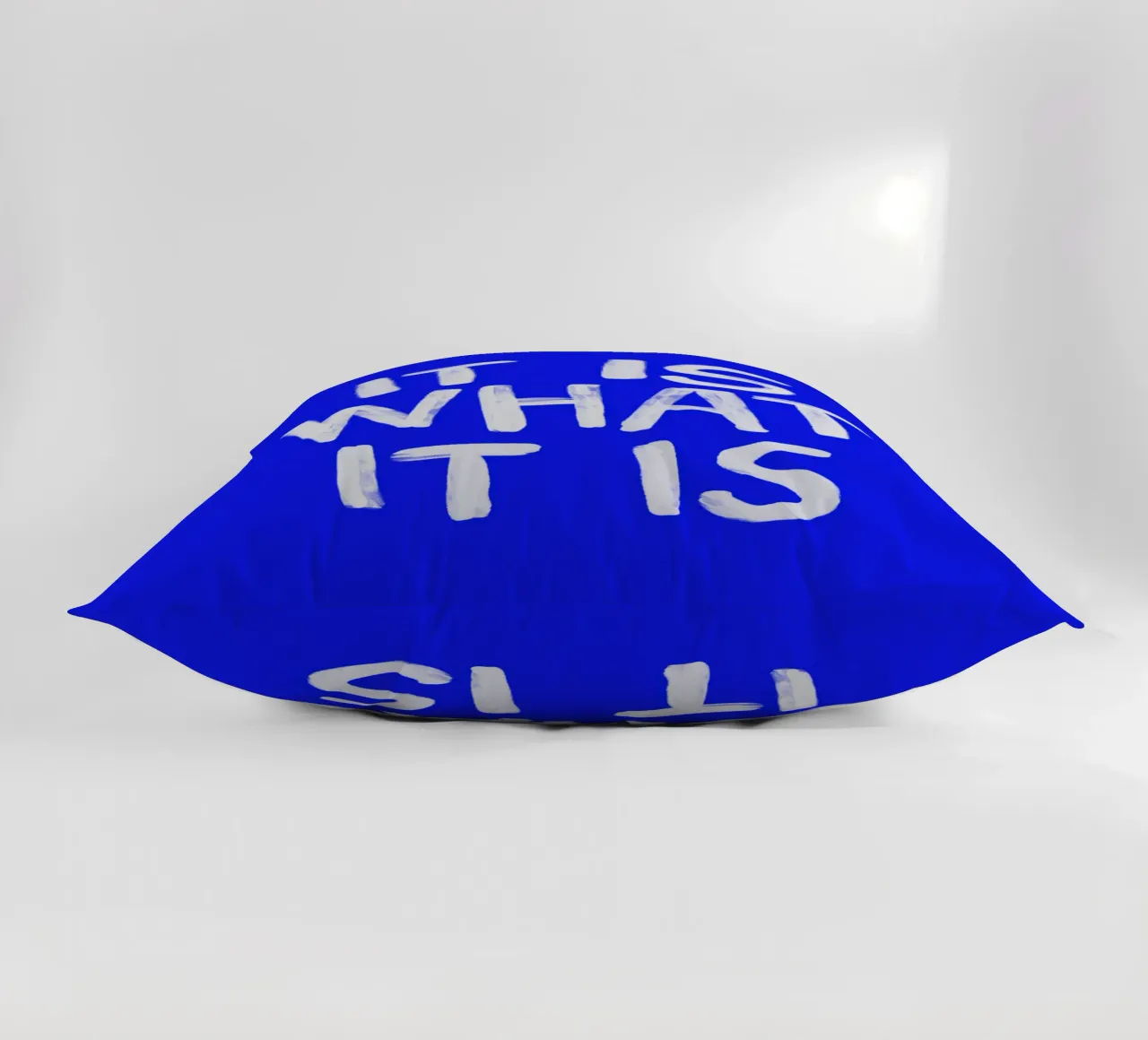 It Is What It Is - Stampa tipografica in blu e bianco cuscino da THE MOTIVATED TYPE